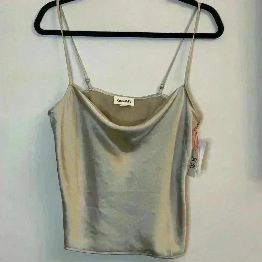 Open edit Silk top crème color size large
